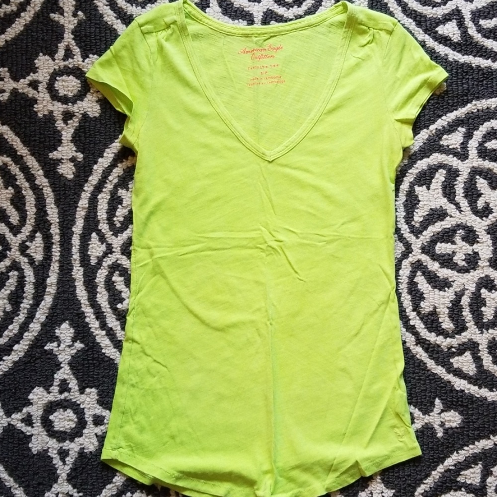 Neon v-neck tee